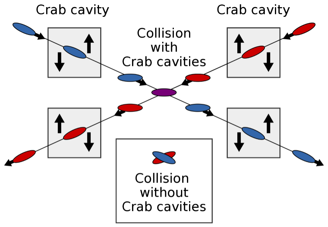 The effect of rotating bunches of particles using crab cavities