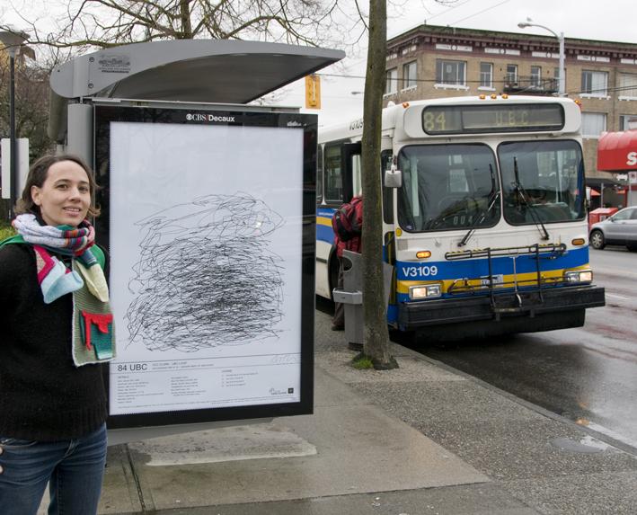 Anna Ruth and part of her art installation, "Sensory Maps of Vancouver"